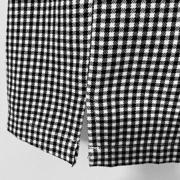 John Galt Brandy Melville Size XS Mini Skirt Front Slits Black White Gingham - Picture 5 of 12